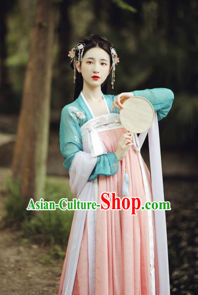 Ancient Chinese Tang Dynasty Court Maid Hanfu Dress Traditional Palace Historical Costume for Women