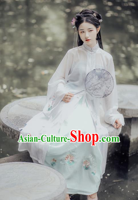 Ancient Chinese Ming Dynasty Nobility Lady Hanfu Dress Traditional Palace Embroidered Historical Costume for Women