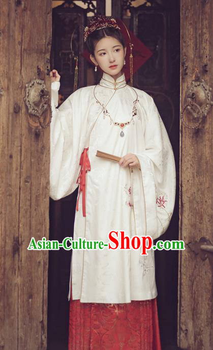 Ancient Chinese Ming Dynasty Court Lady Hanfu Dress Traditional Bride Embroidered Historical Costume for Women