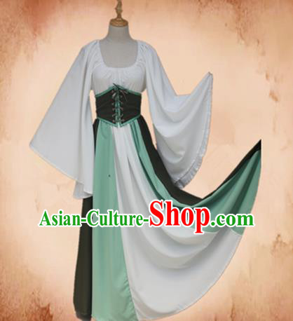 Europe Medieval Traditional Young Lady Costume European Maidservant Dress for Women