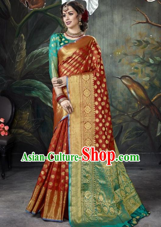 Asian India Purplish Red Sari Dress Indian Traditional Court Costume Bollywood Queen Clothing for Women