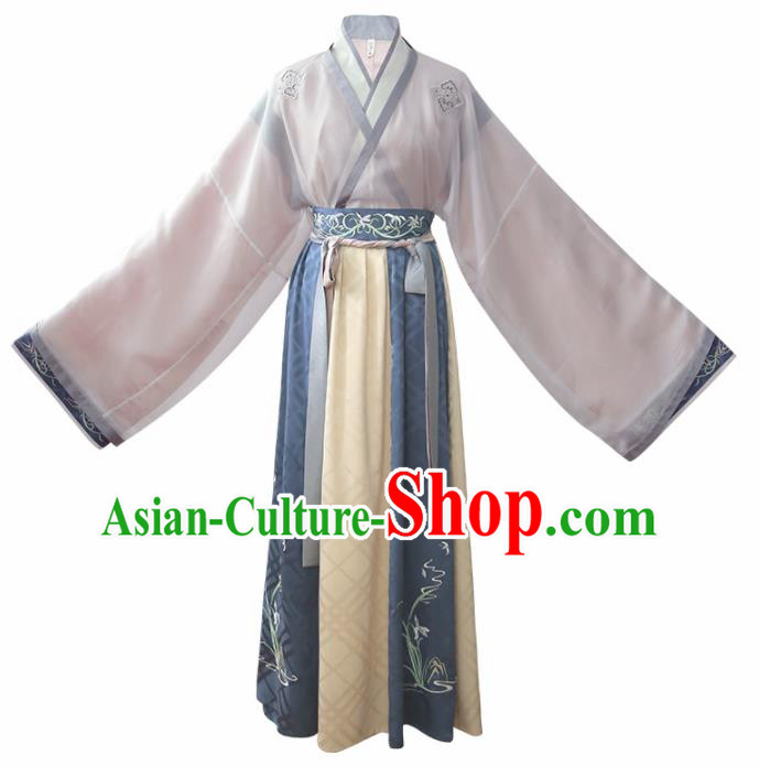 Ancient Chinese Jin Dynasty Court Princess Hanfu Dress Traditional Palace Embroidered Historical Costume for Women