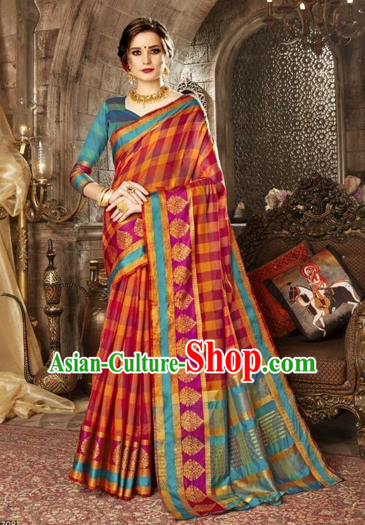 Asian India Traditional Bollywood Queen Red Sari Dress Indian Court Costume for Women