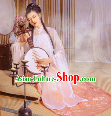 Ancient Chinese Ming Dynasty Nobility Lady Historical Costume Traditional Embroidered Hanfu Dress for Women