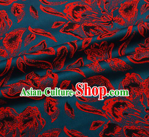 Chinese Traditional Hanfu Silk Fabric Classical Pattern Design Peacock Green Brocade Tang Suit Fabric Material
