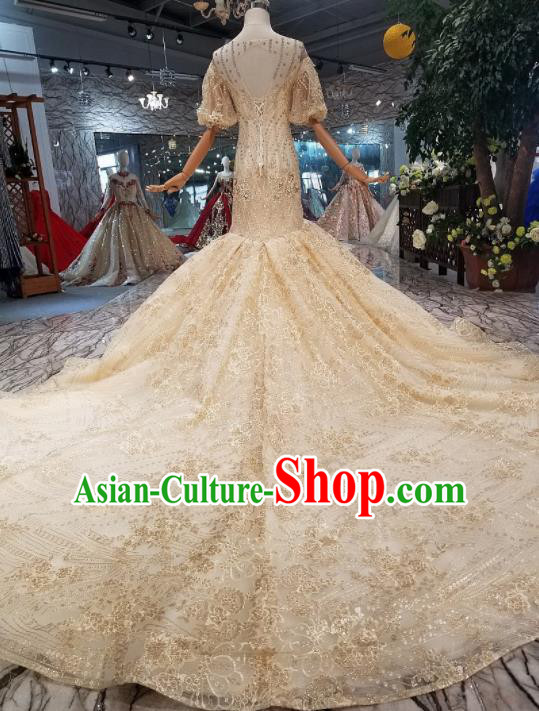 Customize Handmade Princess Mermaid Dress Wedding Court Bride Costume for Women