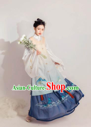 Asian Chinese Ming Dynasty Historical Costume Ancient Rich Lady Traditional Hanfu Dress for Women