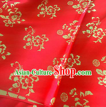 Asian Chinese Traditional Pattern Design Red Brocade Fabric Silk Fabric Chinese Fabric Asian Material