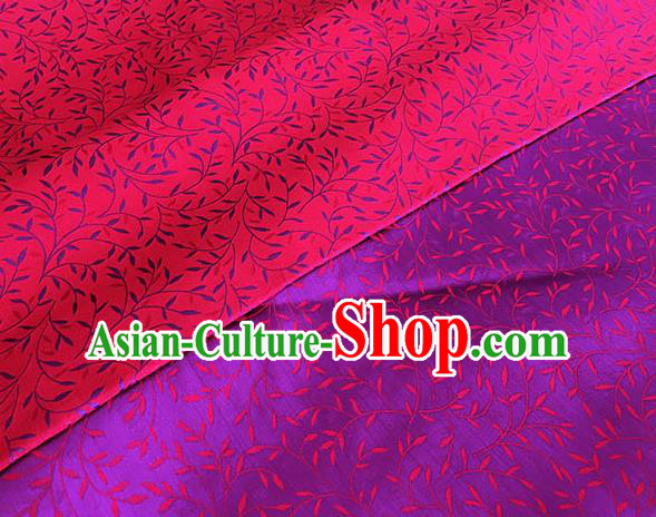 Asian Chinese Traditional Willow Branch Pattern Design Rosy Brocade Fabric Silk Fabric Chinese Fabric Asian Material