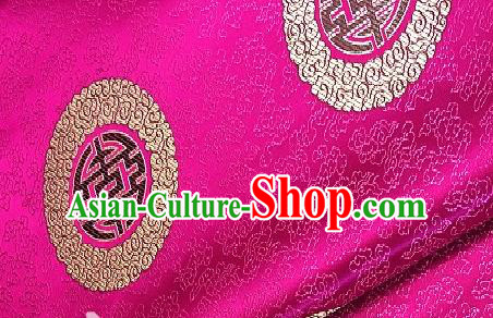 Asian Chinese Traditional Longevity Pattern Design Rosy Brocade Fabric Silk Fabric Chinese Fabric Asian Material