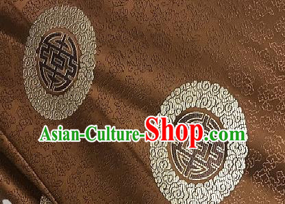Asian Chinese Traditional Longevity Pattern Design Bronze Brocade Fabric Silk Fabric Chinese Fabric Asian Material