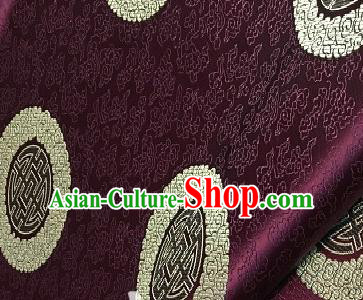 Asian Chinese Traditional Longevity Pattern Design Purple Brocade Fabric Silk Fabric Chinese Fabric Asian Material