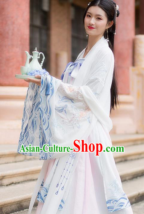 Traditional Chinese Tang Dynasty Court Maid Hanfu Dress Ancient Peri Princess Historical Costume for Women