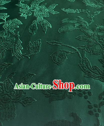 Chinese Traditional Peony Pattern Design Green Brocade Fabric Asian Silk Fabric Chinese Fabric Material