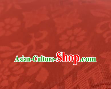 Chinese Traditional Rich Flowers Pattern Design Orange Brocade Fabric Asian Silk Fabric Chinese Fabric Material