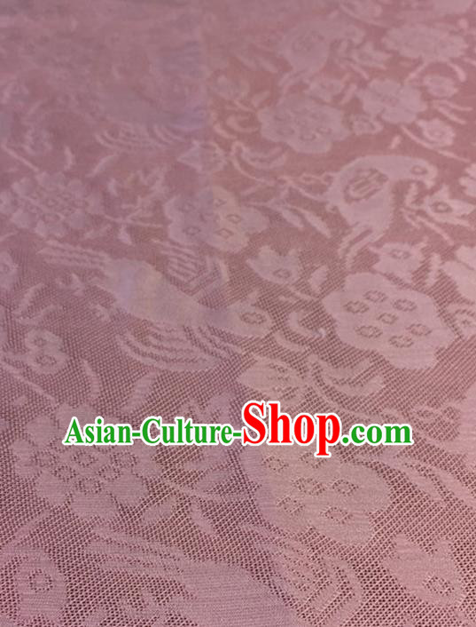 Chinese Traditional Flower Bird Pattern Design Pink Brocade Fabric Asian Silk Fabric Chinese Fabric Material