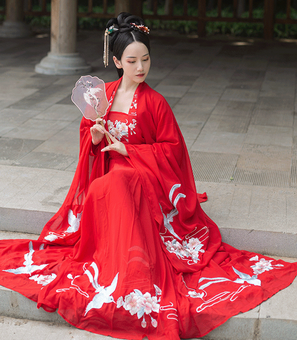 Traditional Chinese Ming Dynasty Wedding Hanfu Dress Ancient Bride Princess Embroidered Historical Costume for Women