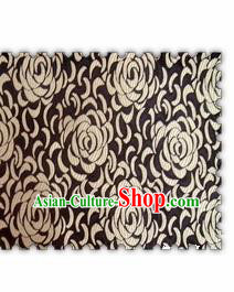 Chinese Classical Chrysanthemum Pattern Design Black Brocade Asian Traditional Hanfu Silk Fabric Tang Suit Fabric Material