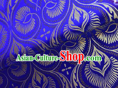 Traditional Chinese Royalblue Brocade Classical Pattern Design Satin Drapery Asian Tang Suit Silk Fabric Material
