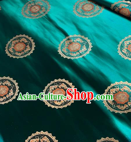 Traditional Chinese Tang Suit Fabric Green Brocade Classical Pattern Design Satin Drapery Asian Silk Material