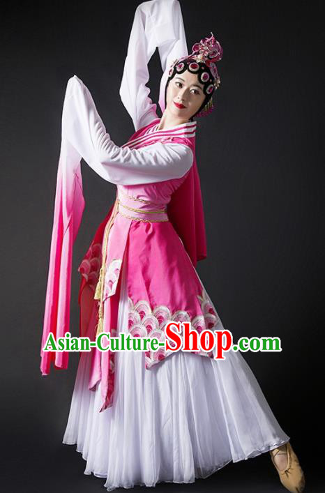 Chinese Traditional Dance Pink Dress Classical Dance Water Sleeve Beijing Opera Costume for Women