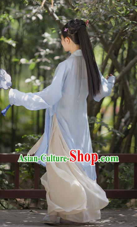 Asian Chinese Ancient Embroidered Hanfu Dress Traditional Song Dynasty Young Lady Historical Costume for Women