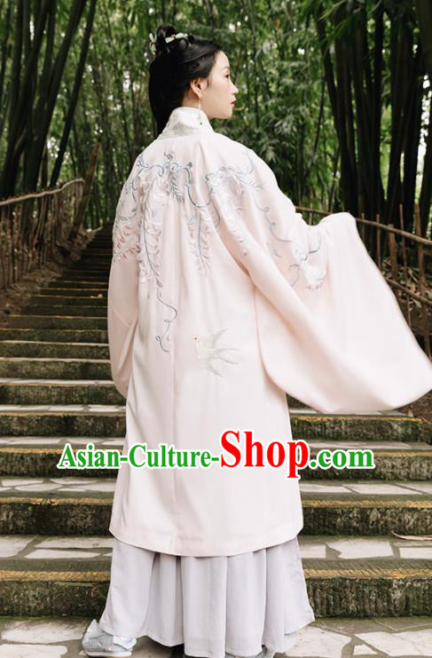 Asian Chinese Ancient Rich Lady Embroidered Hanfu Dress Traditional Song Dynasty Nobility Dowager Historical Costume for Women