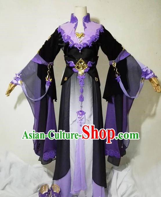 Chinese Traditional Cosplay Heroine Female Knight Costume Ancient Swordsman Dress for Women