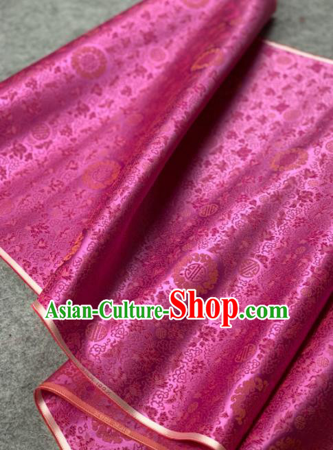 Traditional Chinese Rosy Satin Classical Phoenix Pattern Design Brocade Fabric Asian Silk Fabric Material