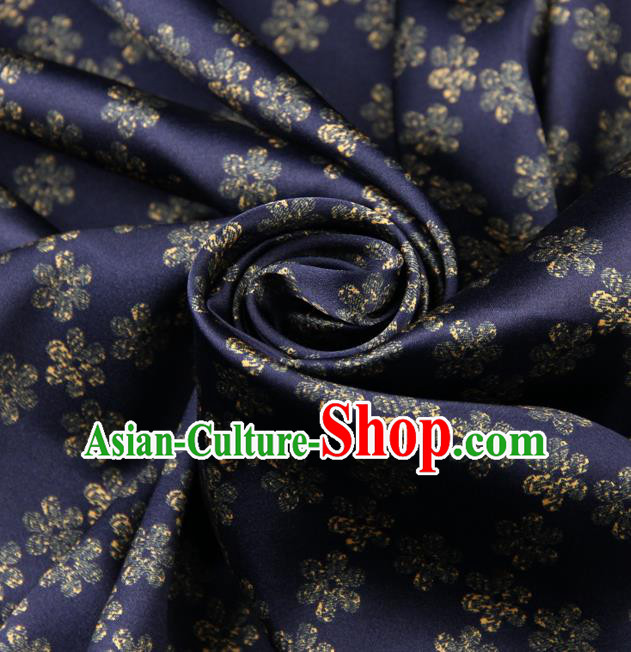 Chinese Traditional Classical Plum Pattern Deep Purple Brocade Damask Asian Satin Drapery Silk Fabric