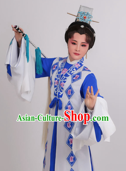 Chinese Traditional Peking Opera Actress Dress Ancient Taoist Nun Embroidered Costume for Women