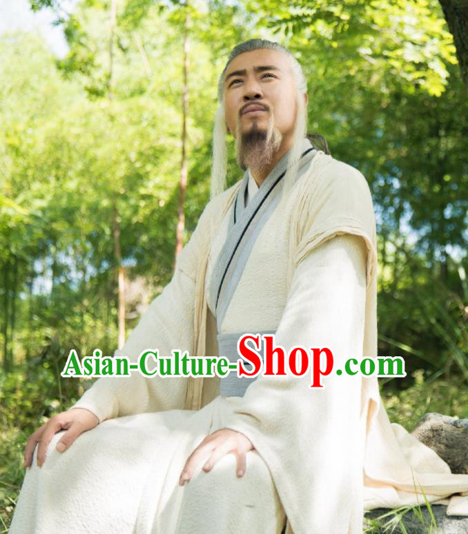 Chinese Ancient Zhou Dynasty Prime Minister Jiang Ziya Drama The Legend of Deification Costume for Men