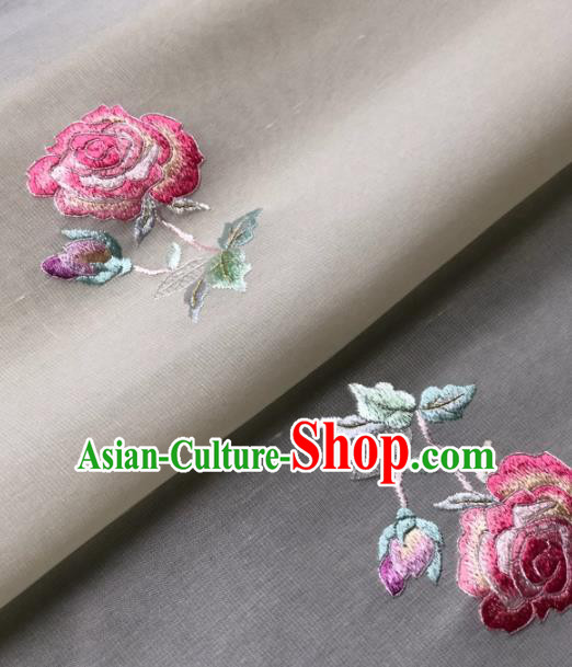 Traditional Chinese Silk Fabric Classical Embroidered Peony Pattern Design Brocade Fabric Asian Satin Material