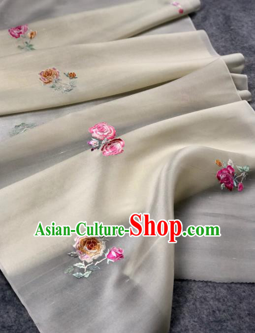 Traditional Chinese Silk Fabric Classical Embroidered Peony Pattern Design Brocade Fabric Asian Satin Material