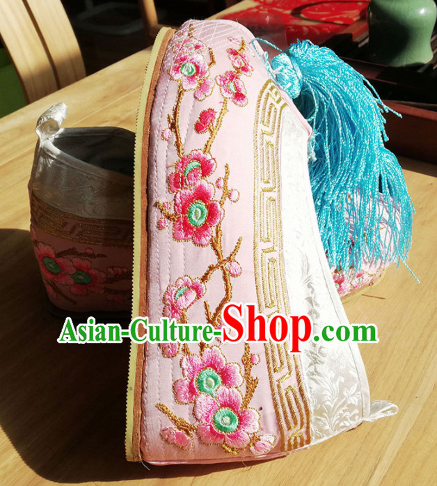 Chinese Ancient Princess Hanfu Pink Embroidered Shoes Traditional Beijing Opera Diva Blood Stained Shoes for Adults