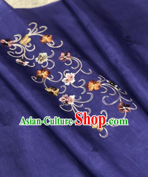 Traditional Chinese Purple Silk Fabric Classical Embroidered Pattern Design Brocade Fabric Asian Satin Material