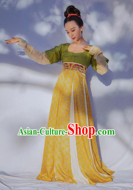 Chinese Ancient Tang Dynasty Court Maid Hanfu Dress Traditional Las Meninas Replica Costume for Women