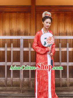 Chinese Ancient Song Dynasty Rich Lady Replica Costume Traditional Dowager Hanfu Dress for Women