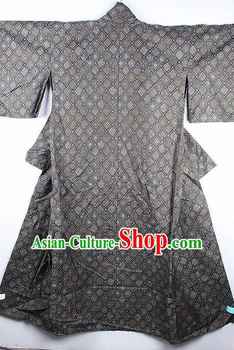 Japanese Traditional Grey Kimono Asian Japan National Yukata Costume for Men