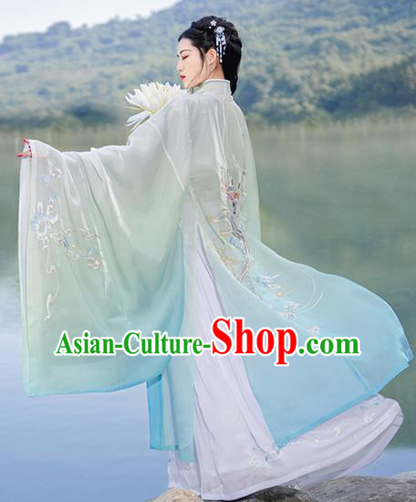 Chinese Traditional Imperial Consort Hanfu Dress Ancient Jin Dynasty Court Princess Embroidered Historical Costume for Women