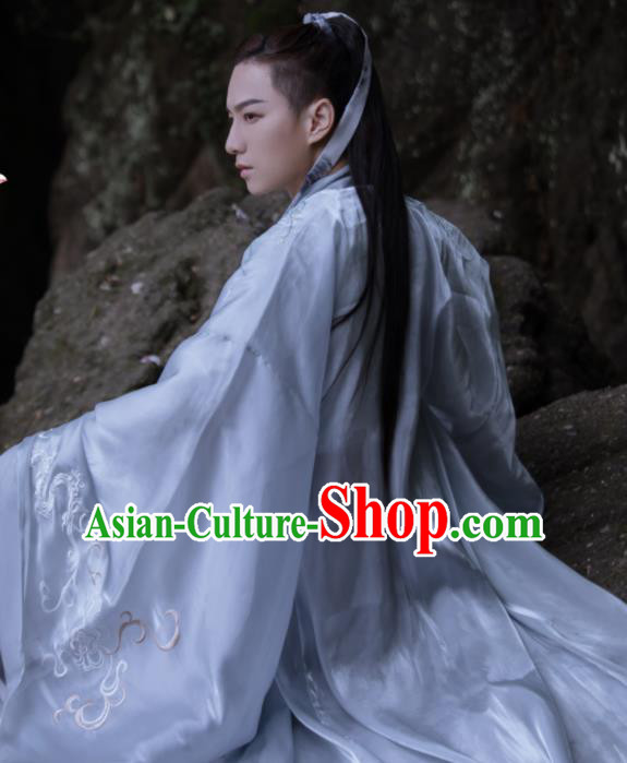Chinese Ancient Jin Dynasty Prince Hanfu Clothing Traditional Swordsman Nobility Childe Replica Costume for Men
