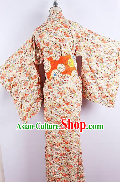 Asian Japanese Ceremony Printing Kimono Dress Traditional Japan Yukata Costume for Women