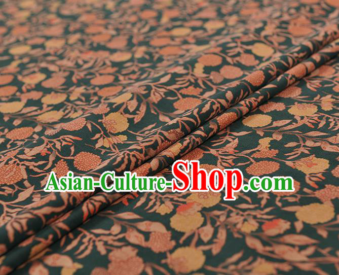 Chinese Traditional Hydrangea Pattern Design Atrovirens Gambiered Guangdong Gauze Asian Brocade Silk Fabric