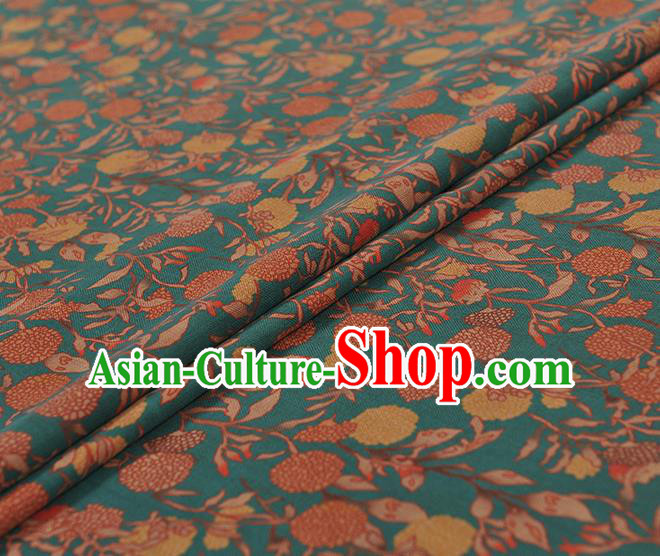 Chinese Traditional Hydrangea Pattern Design Blue Gambiered Guangdong Gauze Asian Brocade Silk Fabric