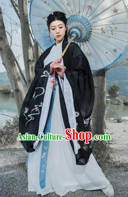 Chinese Ancient Imperial Concubine Embroidered Hanfu Dress Antique Traditional Jin Dynasty Court Historical Costume for Women