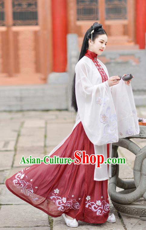 Chinese Ancient Ming Dynasty Hanfu Dress Antique Traditional Court Princess Historical Costume for Women