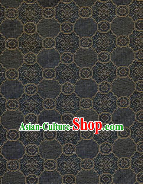 Japanese Traditional Kimono Classical Pattern Grey Brocade Asian Japan Satin Drapery Silk Fabric