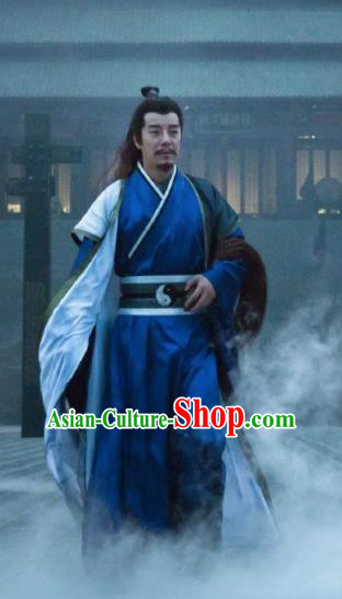 Chinese Ancient Taoist Priest Clothing The Legend of Deification Shang Dynasty Prime Minister Shen Gongbao Historical Costume and Headpiece