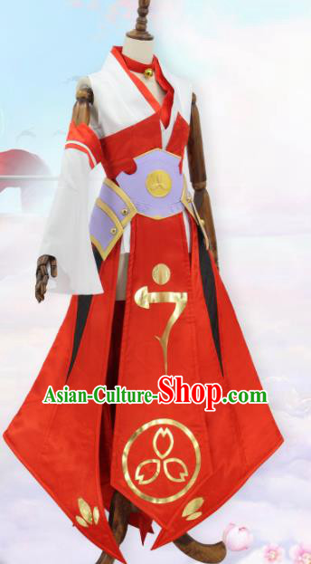 Chinese Cosplay Witch Customized Costume Ancient Film Swordswoman Red Dress for Women