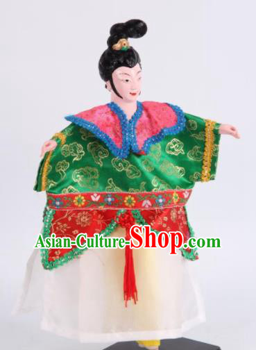 Traditional Chinese Handmade Green Dress Diva Puppet Marionette Puppets String Puppet Wooden Image Arts Collectibles